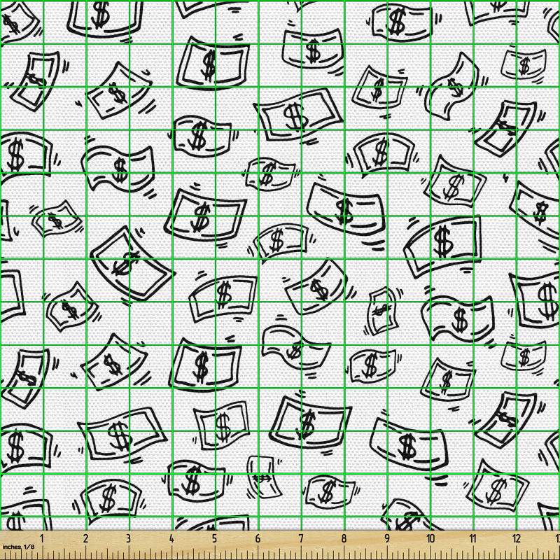 Finans Parça Kumaş Monokrom Amerikan Banknot İllüstrasyonları