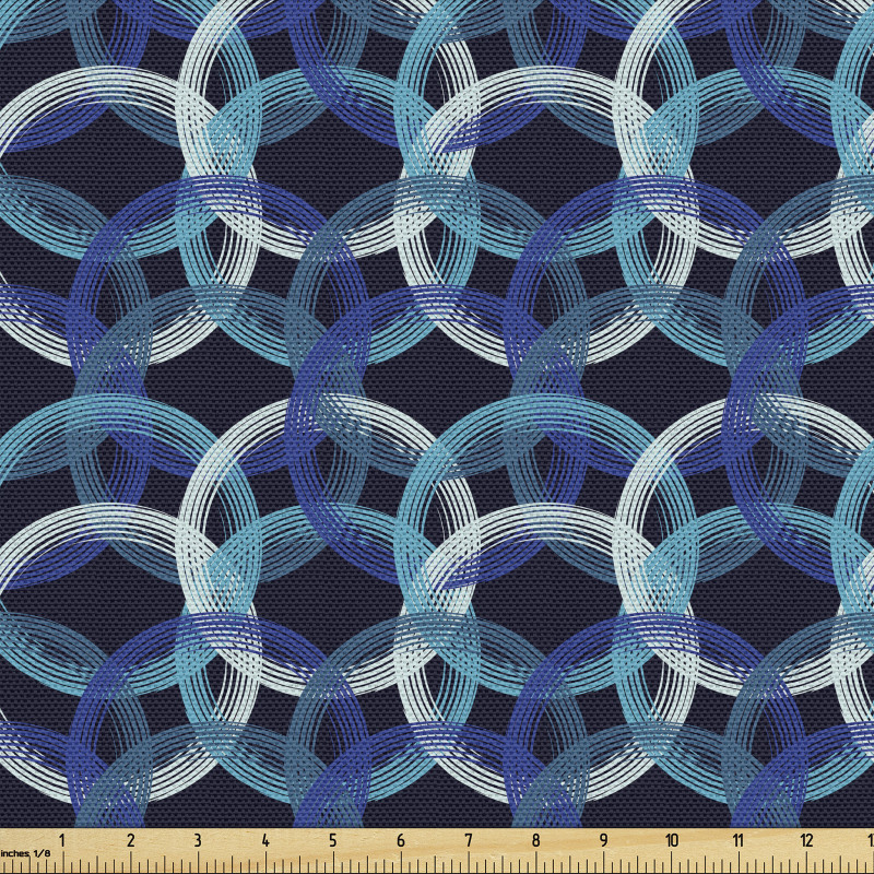 Geometrik Parça Kumaş İç İçe Geçmiş Dairesel Şekiller Modeli