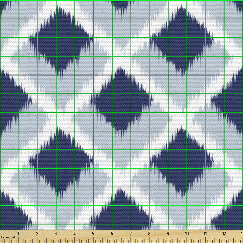 Geometrik Parça Kumaş Çapraz Çizgiler Arasında Kare Şekiller