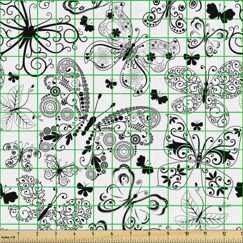 Soyut Parça Kumaş Farklı Tarzlarda Tekrarlı Kelebek Tasvirleri