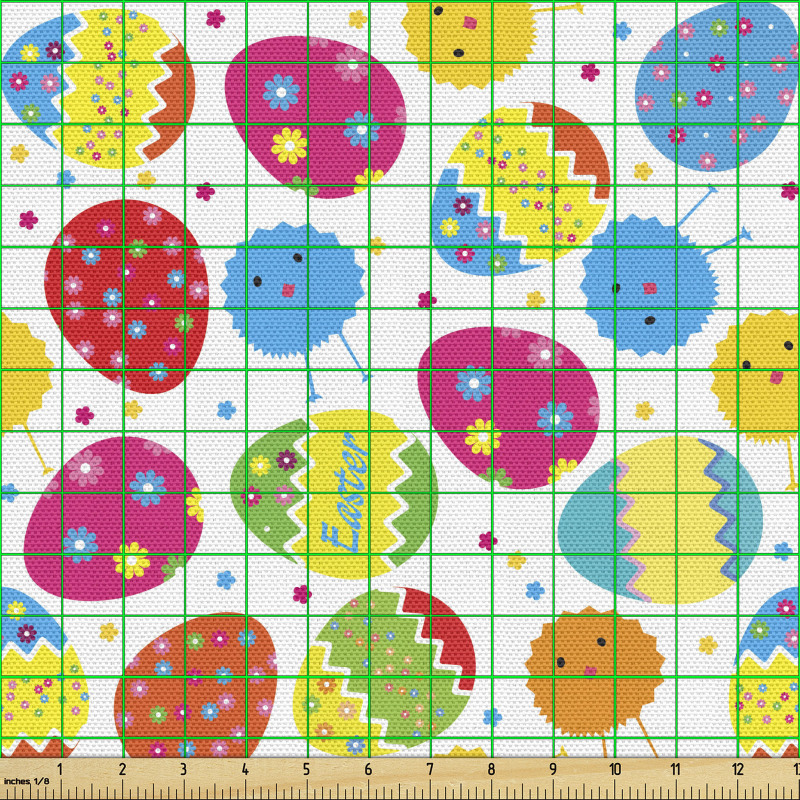 Paskalya Parça Kumaş Rengarenk Desenli Yumurta Kompozisyonları