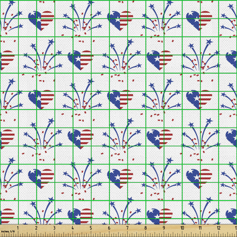 Amerika Parça Kumaş Dört Temmuz Konseptinde İllüstrasyonlar