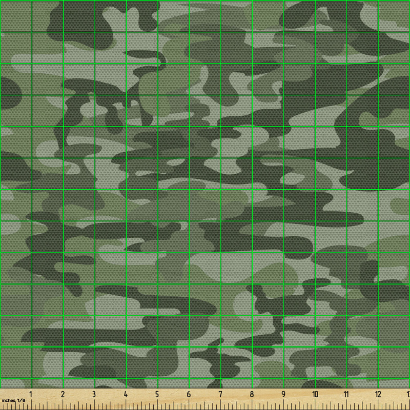 Soyut Parça Kumaş Asker Yeşili Renklerinde Kamuflaj Deseni