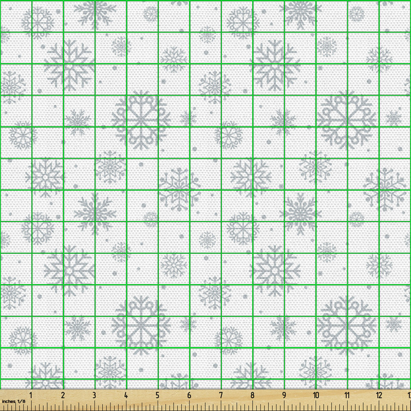 Grafik Parça Kumaş İrili Ufaklı Çeşitli Kar Taneleri Çalışması
