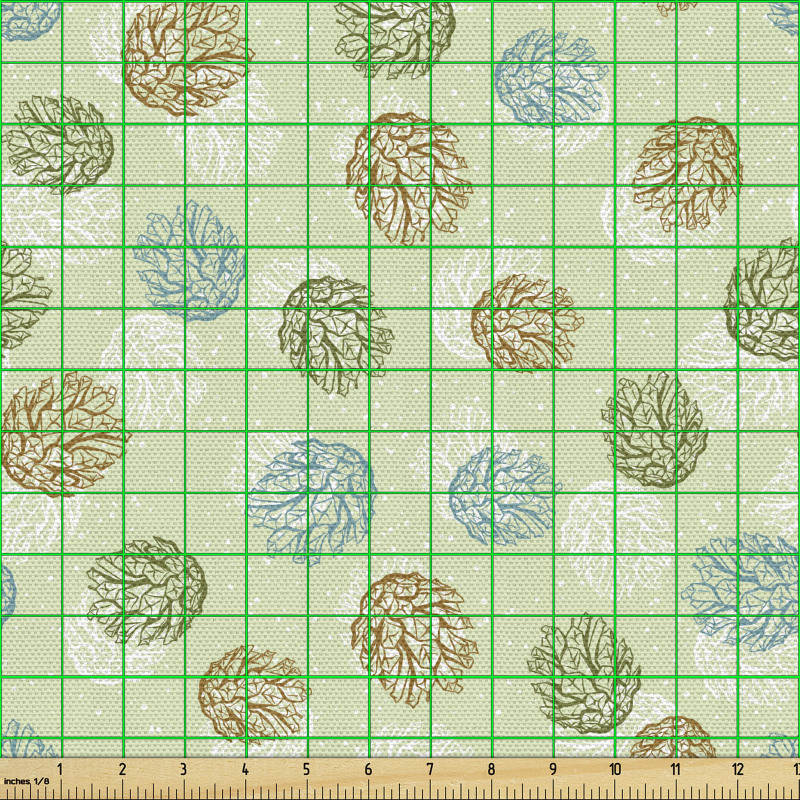 Bitki Parça Kumaş Çam Kozalağı Silüetleri Temalı Duvar Kağıdı