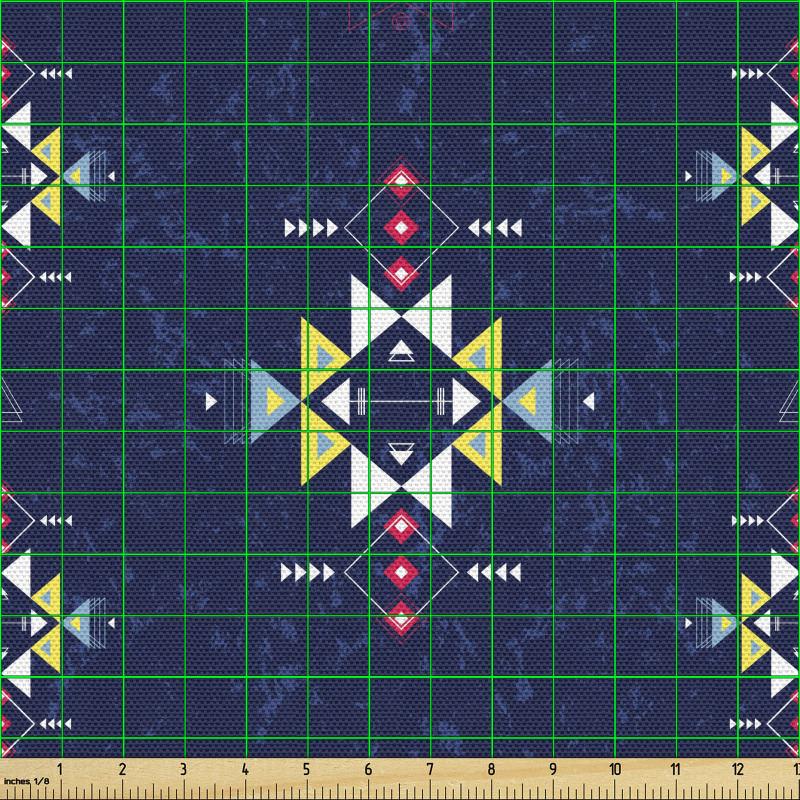 Şekilli Parça Kumaş Dalgalı Arka Planda Geometrik Desenler