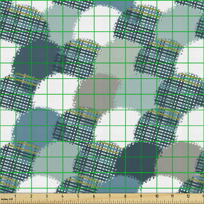 Geometrik Parça Kumaş Üzeri Dokulu Yuvarlaklardan Oluşan Afiş