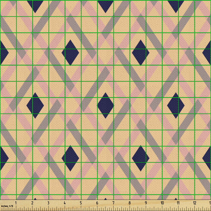 Geometrik Parça Kumaş Baklava Desenli Dekoratif Duvar Kağıdı