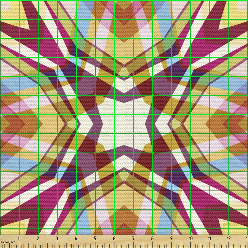 Geometrik Parça Kumaş Çizgili ve Yıldızlı Artistik Duvar Kağıdı