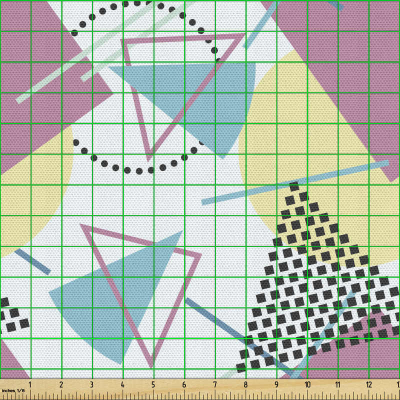 Geometrik Parça Kumaş Yuvarlak Koni Kare Üçgen Figürlü Poster