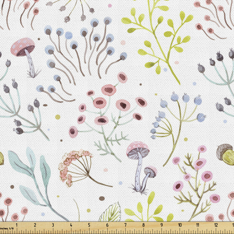 Bitki Parça Kumaş Pastel Tonlarda Çiçeksi Desenli Duvar Kağıdı