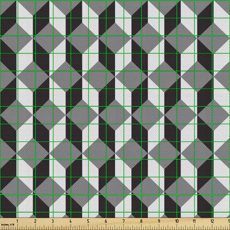 Geometrik Parça Kumaş Üç Boyutlu Küplerden Oluşan Duvar Kağıdı