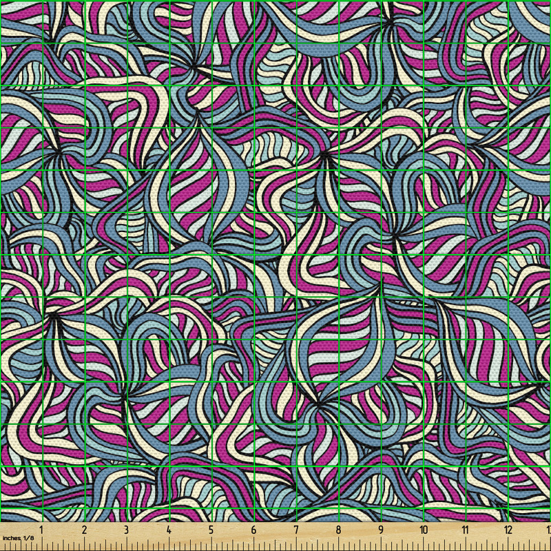Geometrik Parça Kumaş Dalgalı Rengarenk Çizgili Duvar Kağıdı