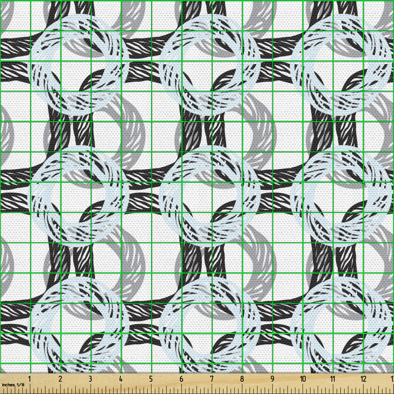 Geometrik Parça Kumaş Çizgili Arka Planda Karalama Yuvarlaklar