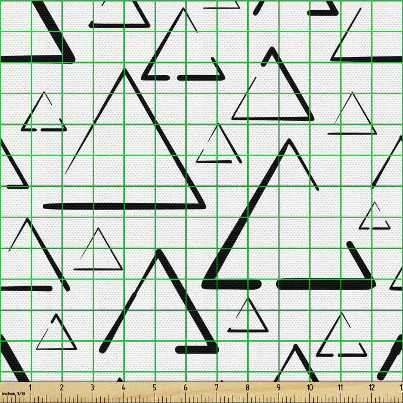 Geometrik Parça Kumaş Kesik Çizgili Üçgenlerden Oluşan Poster