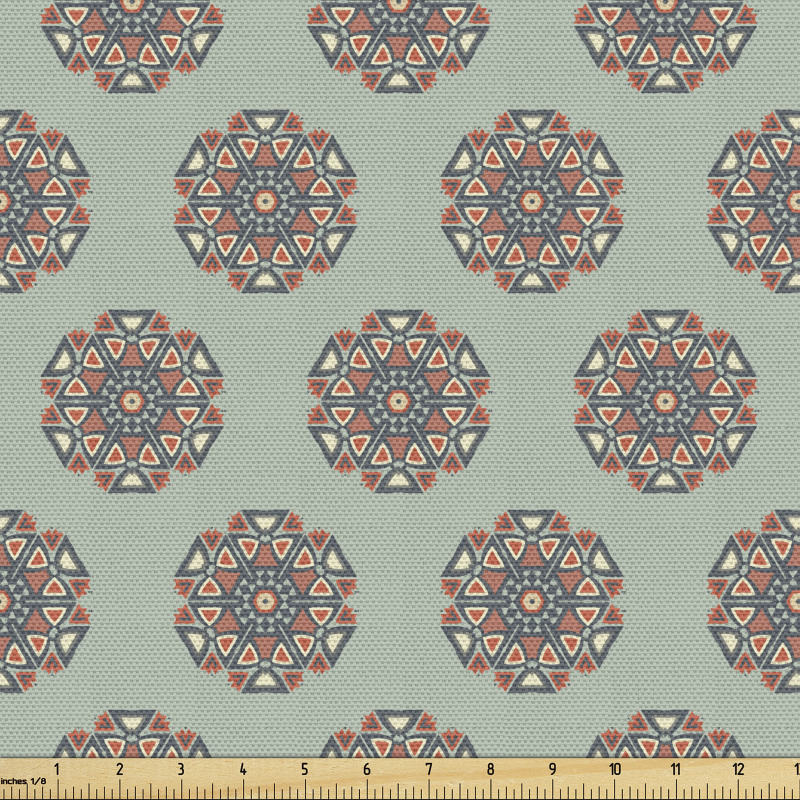 Etnik Parça Kumaş Mozaik Süslemeli Geometrik Retro Duvar Kağıdı