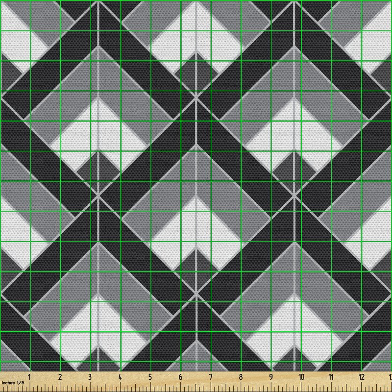 Geometrik Parça Kumaş Dört Köşeli İç İçe Şekiller Aralıksız