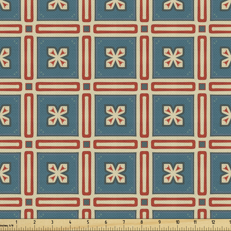 Şekilli Parça Kumaş Çoklu Geometrik Desenli Retro Duvar Kağıdı