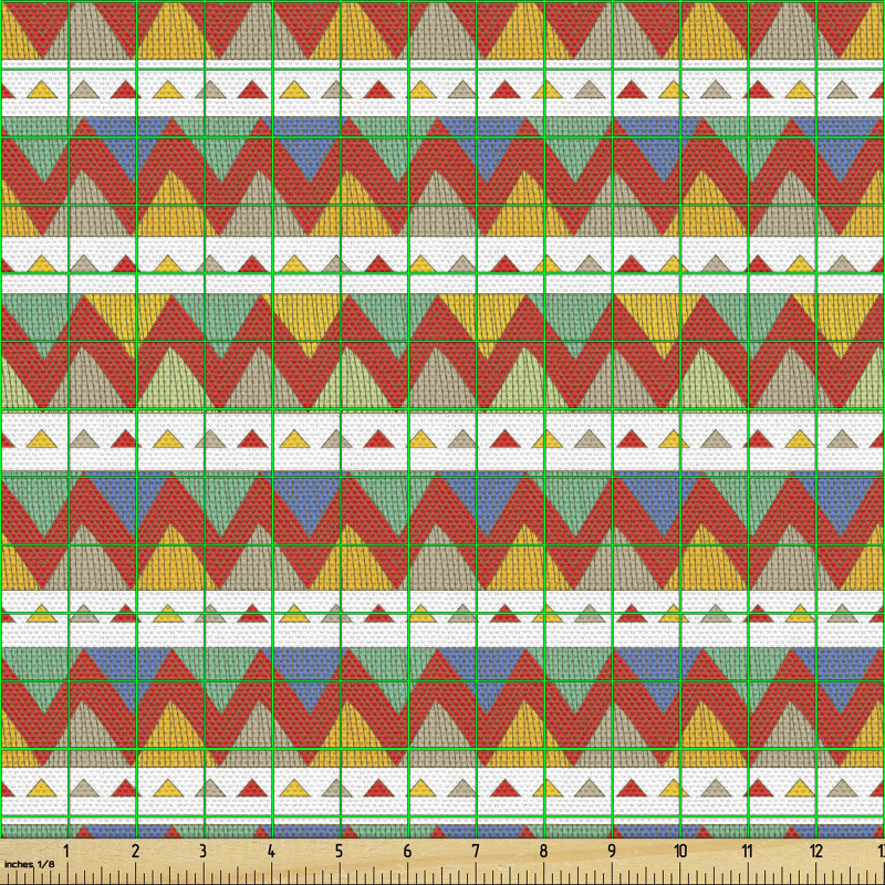 Kabilesel Parça Kumaş İç İçe Üçgenlerden Geleneksel Görsel