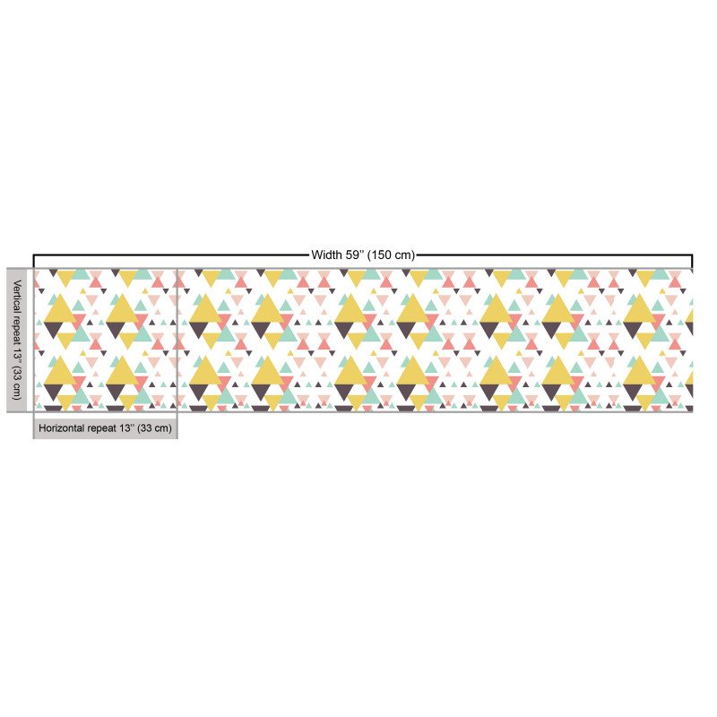 Geometrik Parça Kumaş Farklı Boyutlardan Üçgenler Tekrarlı