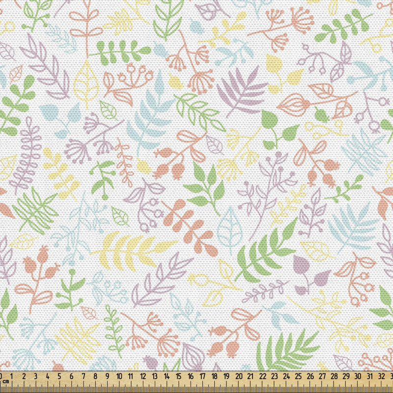 Bitkisel Parça Kumaş Pastel Tonlu Zarif Çiçekli Duvar Kağıdı