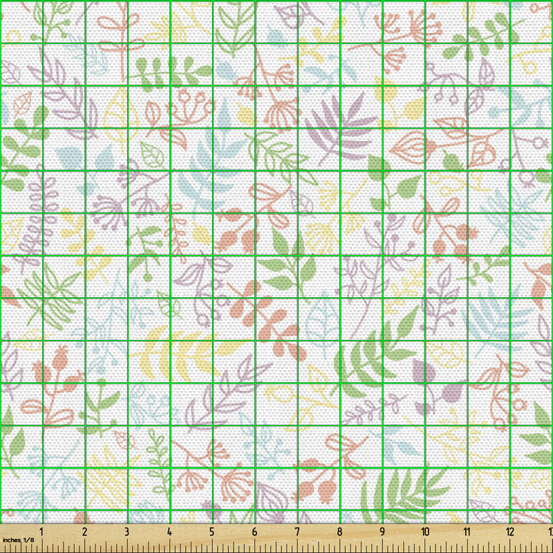 Bitkisel Parça Kumaş Pastel Tonlu Zarif Çiçekli Duvar Kağıdı