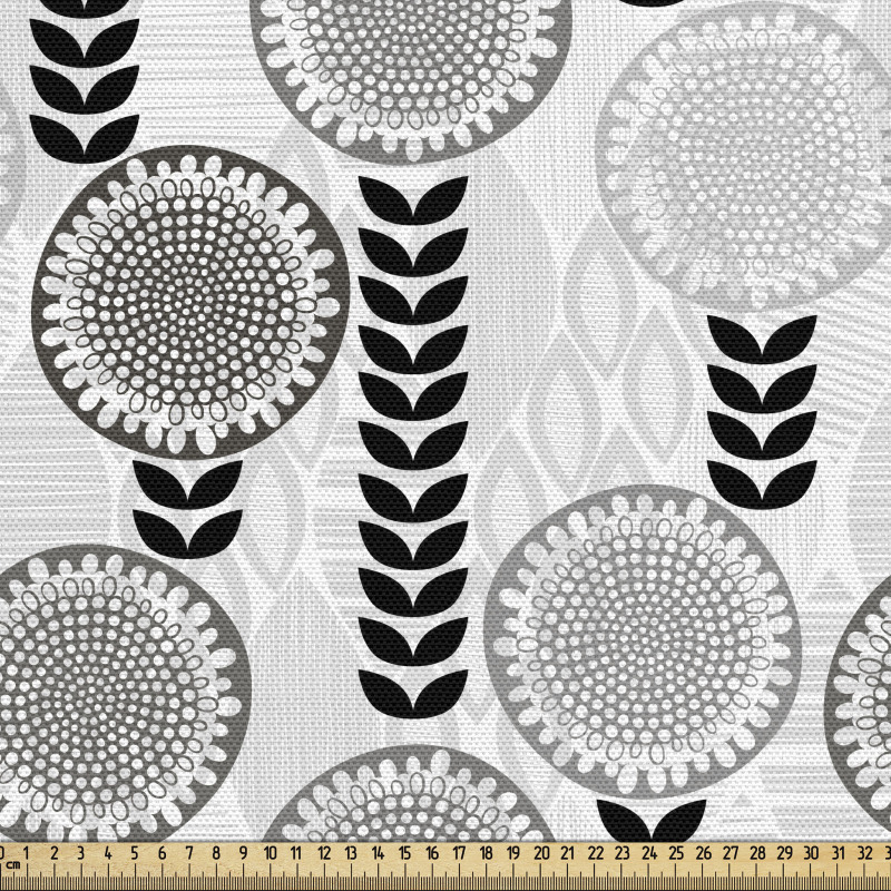 Bitki Parça Kumaş Geometrik Çizimli Soyut Çiçekli Duvar Kağıdı