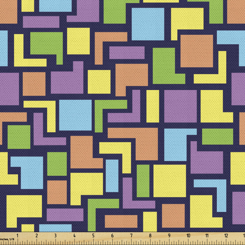 Geometrik Parça Kumaş Gökkuşağı Gibi Rengarenk Köşeli Şekiller