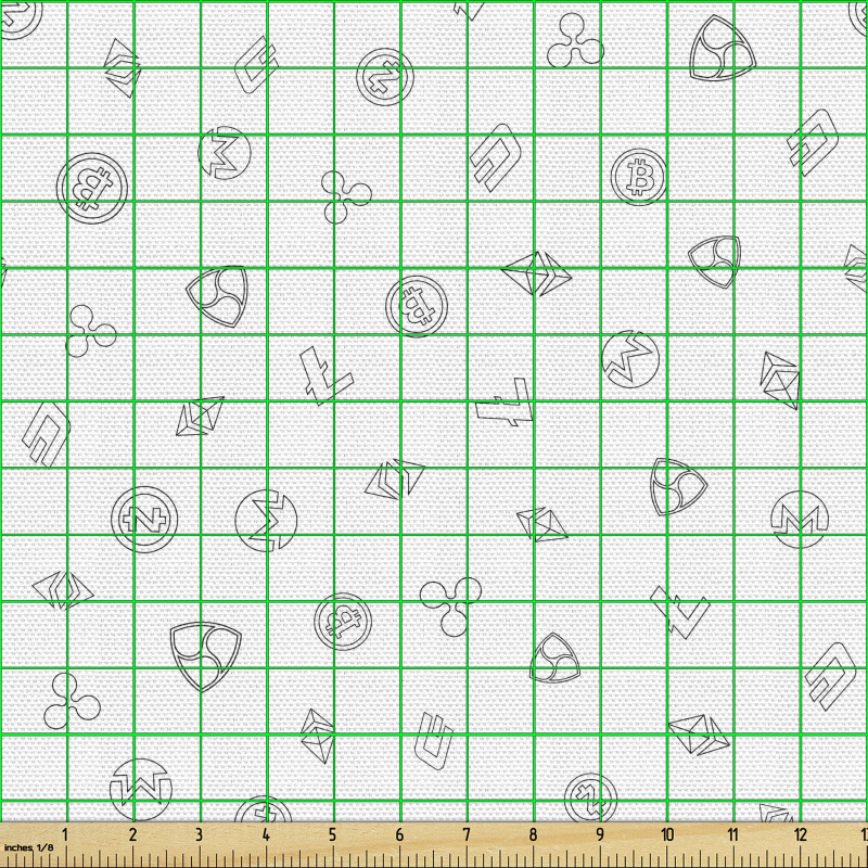Minimal Parça Kumaş Dijital Para Birimleri Tekrarlı Görsel