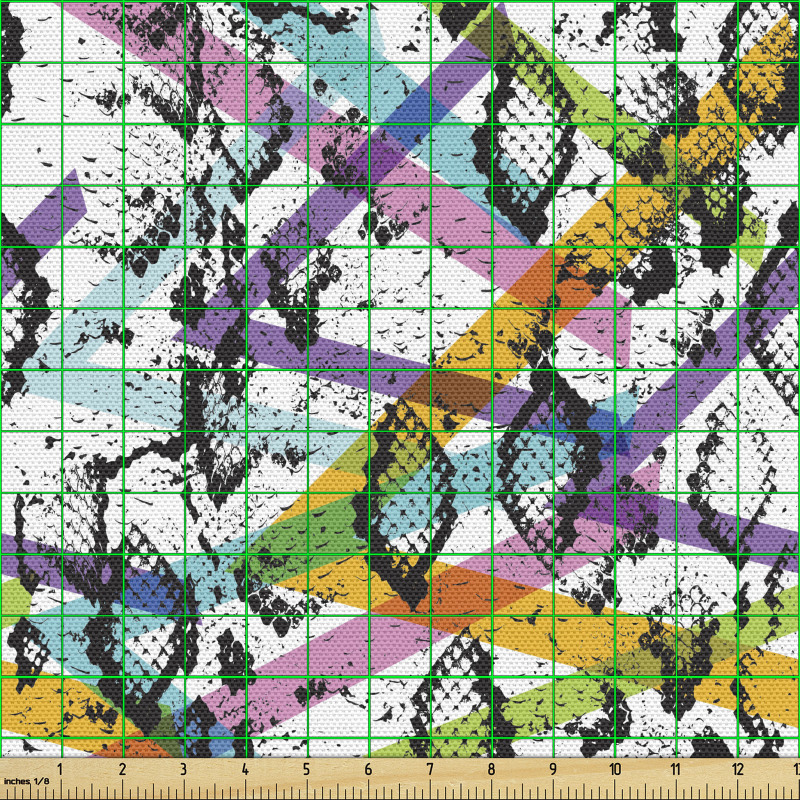 Geometrik Parça Kumaş Yılan Desenli Çizgili Şık Duvar Kağıdı