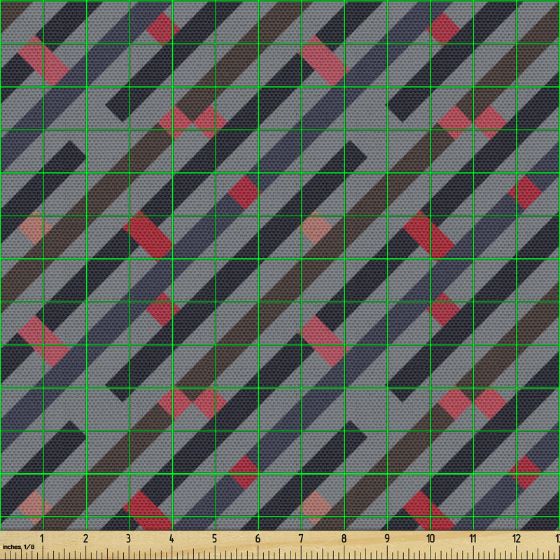 Geometrik Parça Kumaş Koyu Gri Arka Planda Çapraz Şeritli Afiş