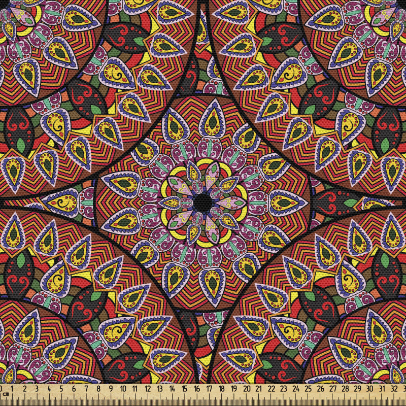 Kültür Parça Kumaş Çiçeksi Detaylı Etnik Dekoratif Duvar Kağıdı