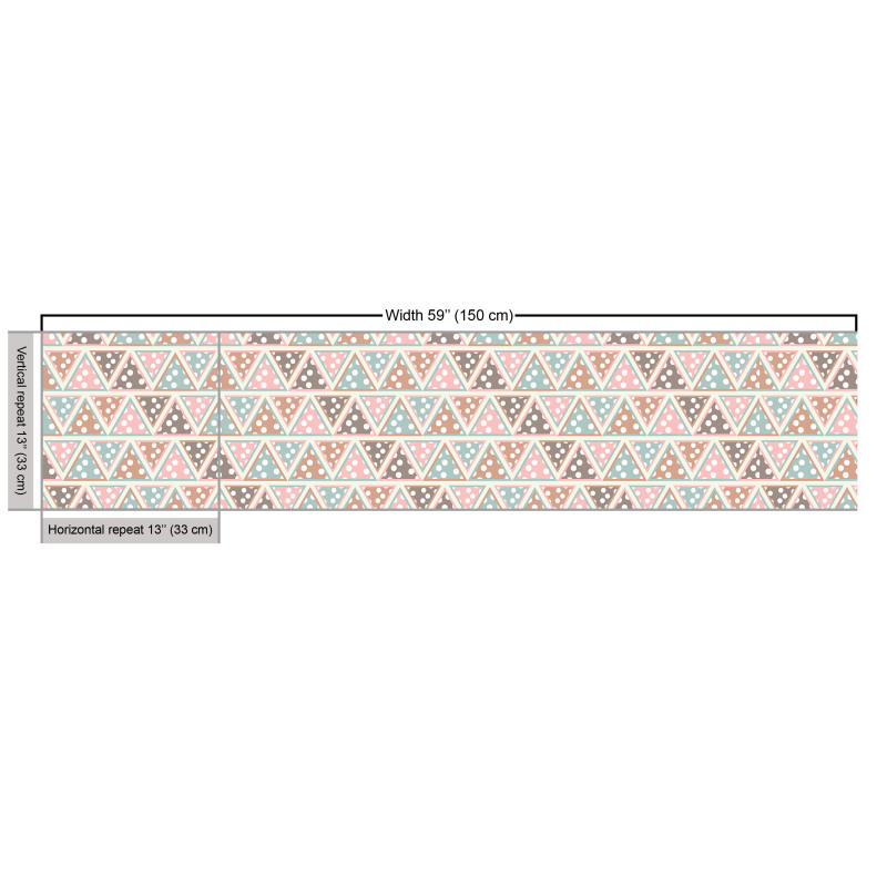 Geometri Parça Kumaş Pastel Tonlu Noktalı Üçgenli Duvar Kağıdı