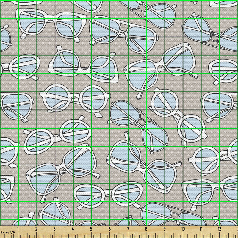 Retro Parça Kumaş Farklı Tiplerde Gözlükler Tekrarlı Model
