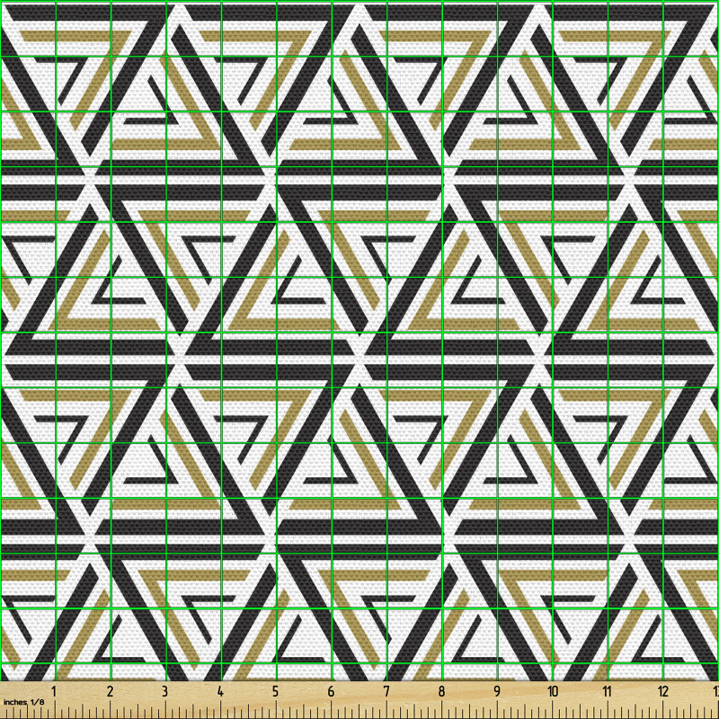 Geometrik Parça Kumaş Üçgen Şekillerinden Oluşan Sürreal Desen