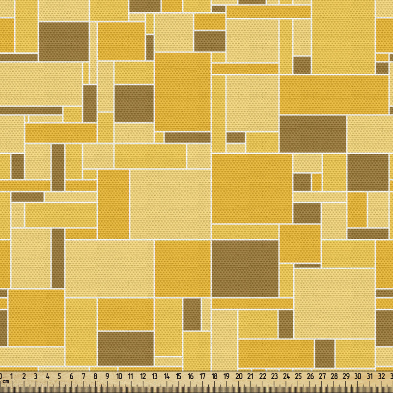 Desen Parça Kumaş Geometrik Şekilli Sarı Grafik Duvar Kağıdı