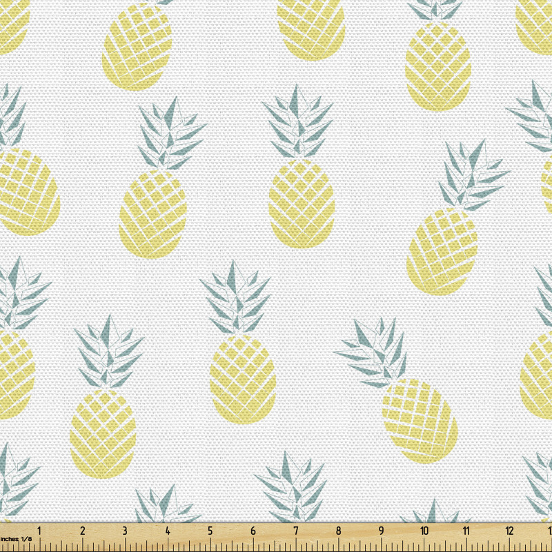 Meyve Parça Kumaş Geometrik Çizilmiş Ananas Deseni Çalışması