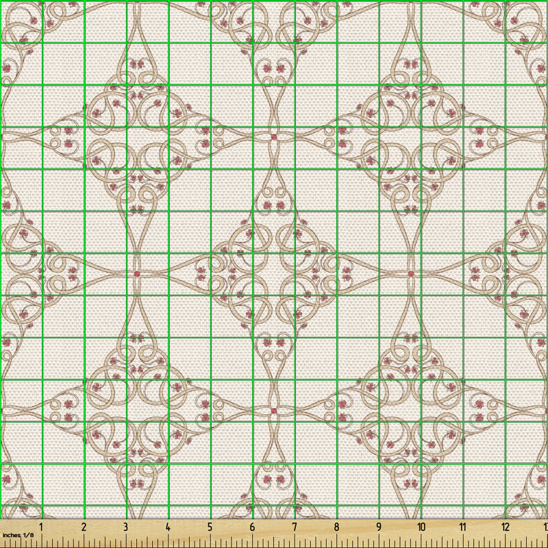 Geometrik Parça Kumaş Sanatsal Şekiller Etnik Tarzda Tekrarlı