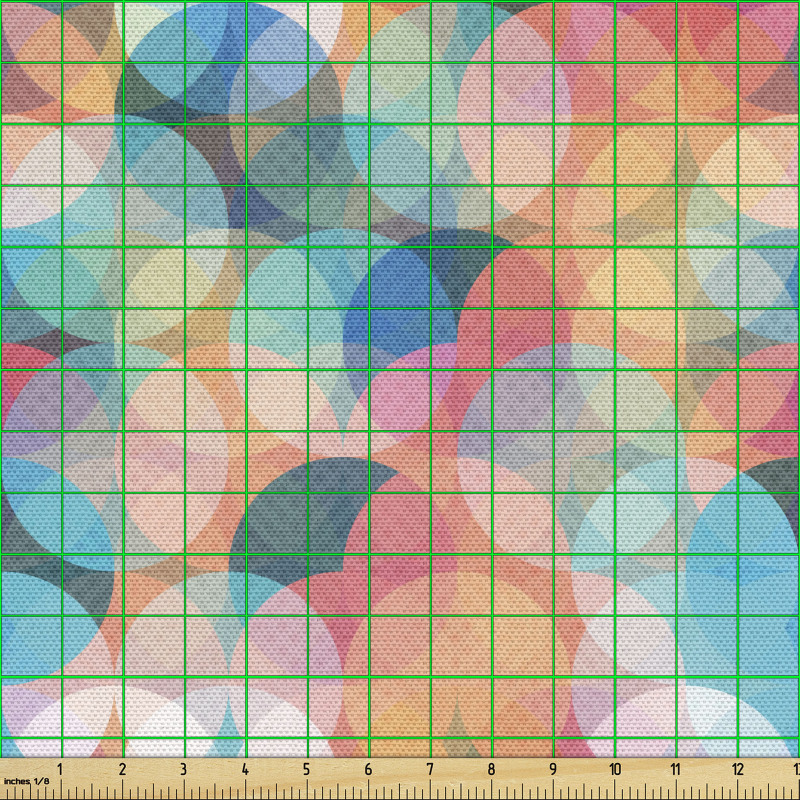 Geometrik Parça Kumaş Rengarenk Dairelerden Soyut Sürreal Desen