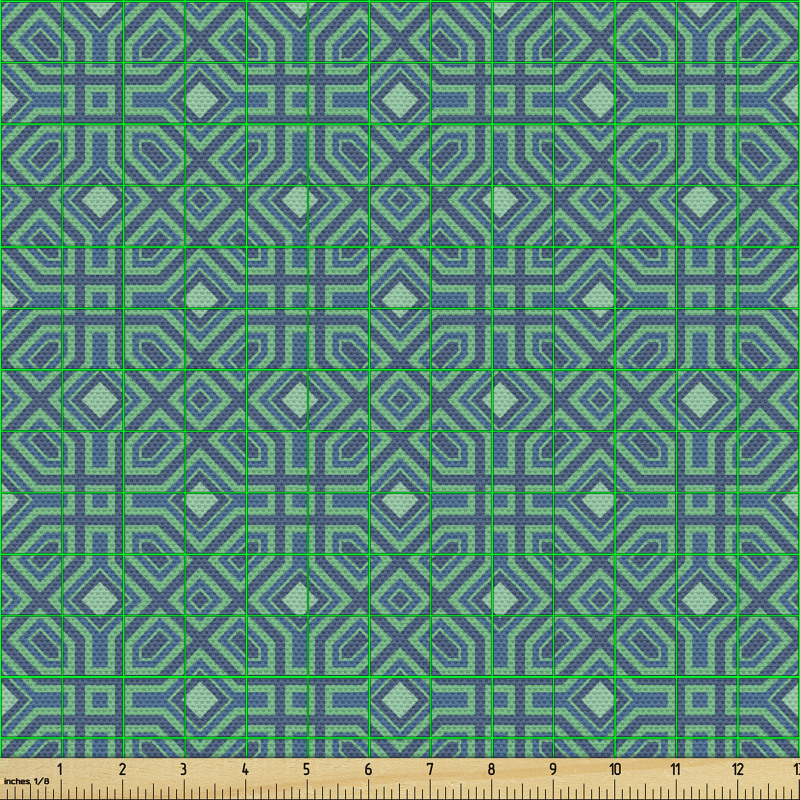 Geometrik Parça Kumaş Minimal Teknolojik Tarzda Tekrarlı Desen