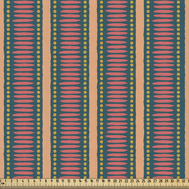 Çizgili Parça Kumaş Aralarında Küçük Eksenler Olan Şeritler