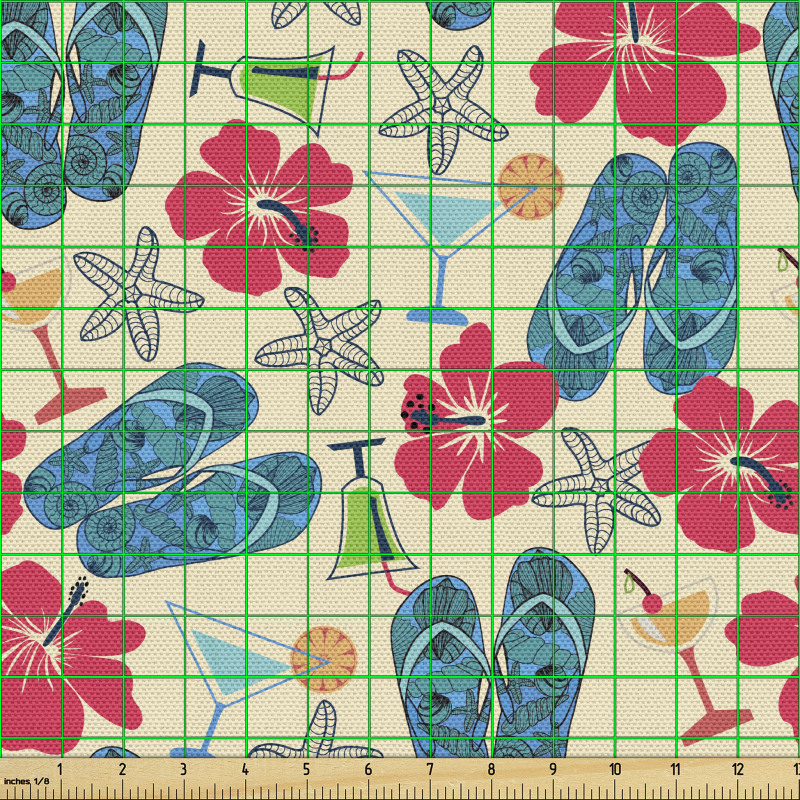Mevsim Parça Kumaş Parmak Arası Terlikli Çiçeksi Duvar Kağıdı