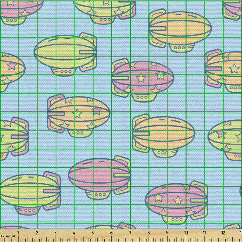 Zeplin Parça Kumaş Farklı Süslemeli Balonlarla Uçan Gezginler