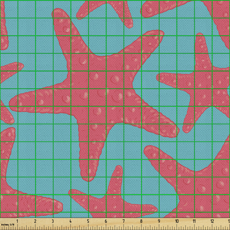 Yıldızlı Parça Kumaş Köşeli Deniz Canlılarının Tekrarlı Deseni