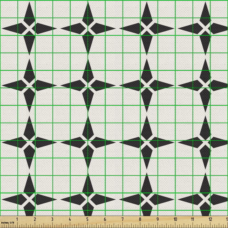 Geometrik Parça Kumaş Birbirleriyle Bağlı Yıldıza Benzer Desen