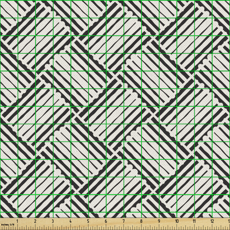Geometrik Parça Kumaş Çapraz Çizgilerden Meydana Gelmiş Şekil
