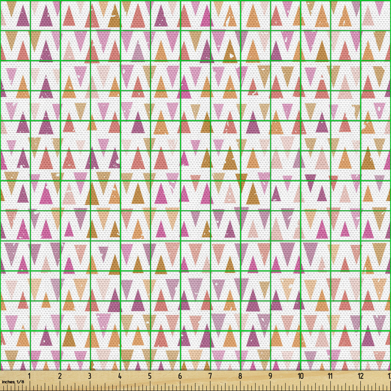Geometrik Parça Kumaş Rengarenk Üçgen Şekiller Tekrarlı Modeli