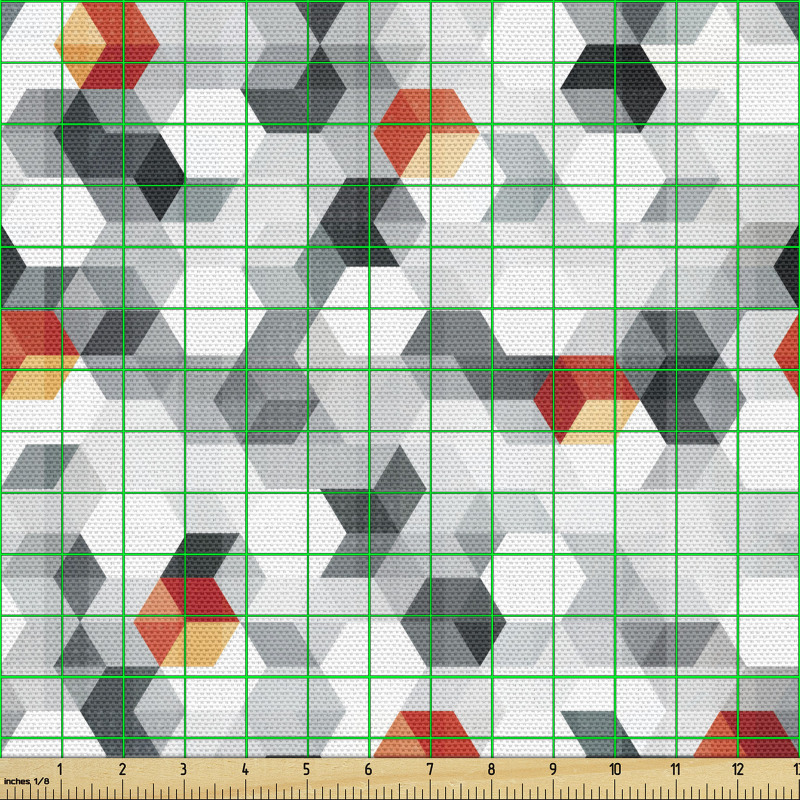Geometrik Parça Kumaş Soyut Tarza Tasarlanmış Tekrarlı Şekiller