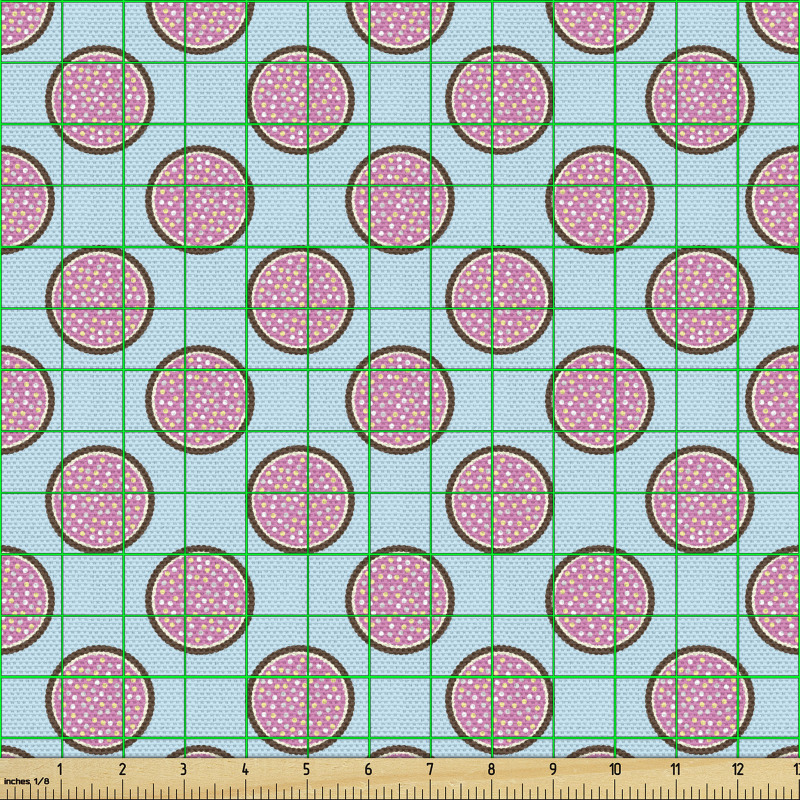 Geometrik Parça Kumaş Mavi Arka Plan Üzerine Puantiye Deseni