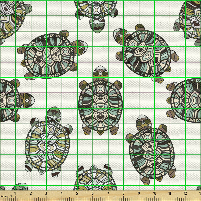 Kaplumbağa Parça Kumaş Etnik Tarzda Süslemeli Kabuklu Hayvan